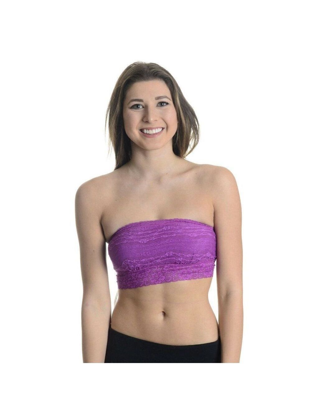 Free People Berry Lace Basic Bandeau Strapless XS
